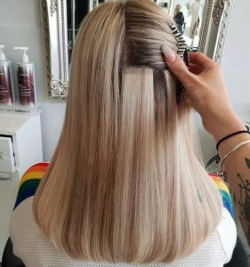 Tape hair extension example