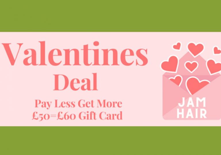 Valentines Gift Vouchers from JAM Hair Salon in Sanderstead, Croydon.